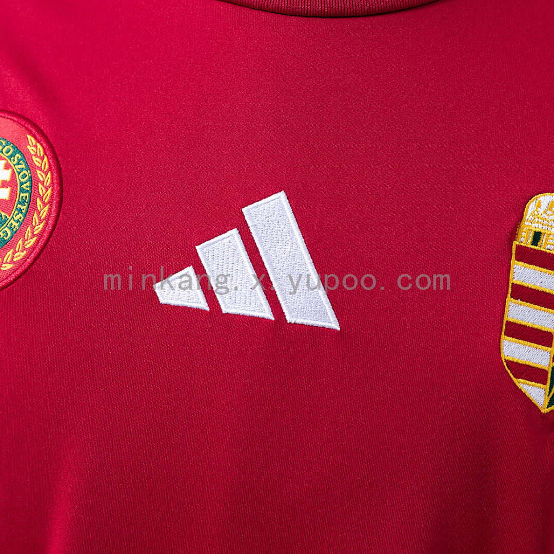 Camiseta Hungría Local Roja y Burdeos 2026 - espalda