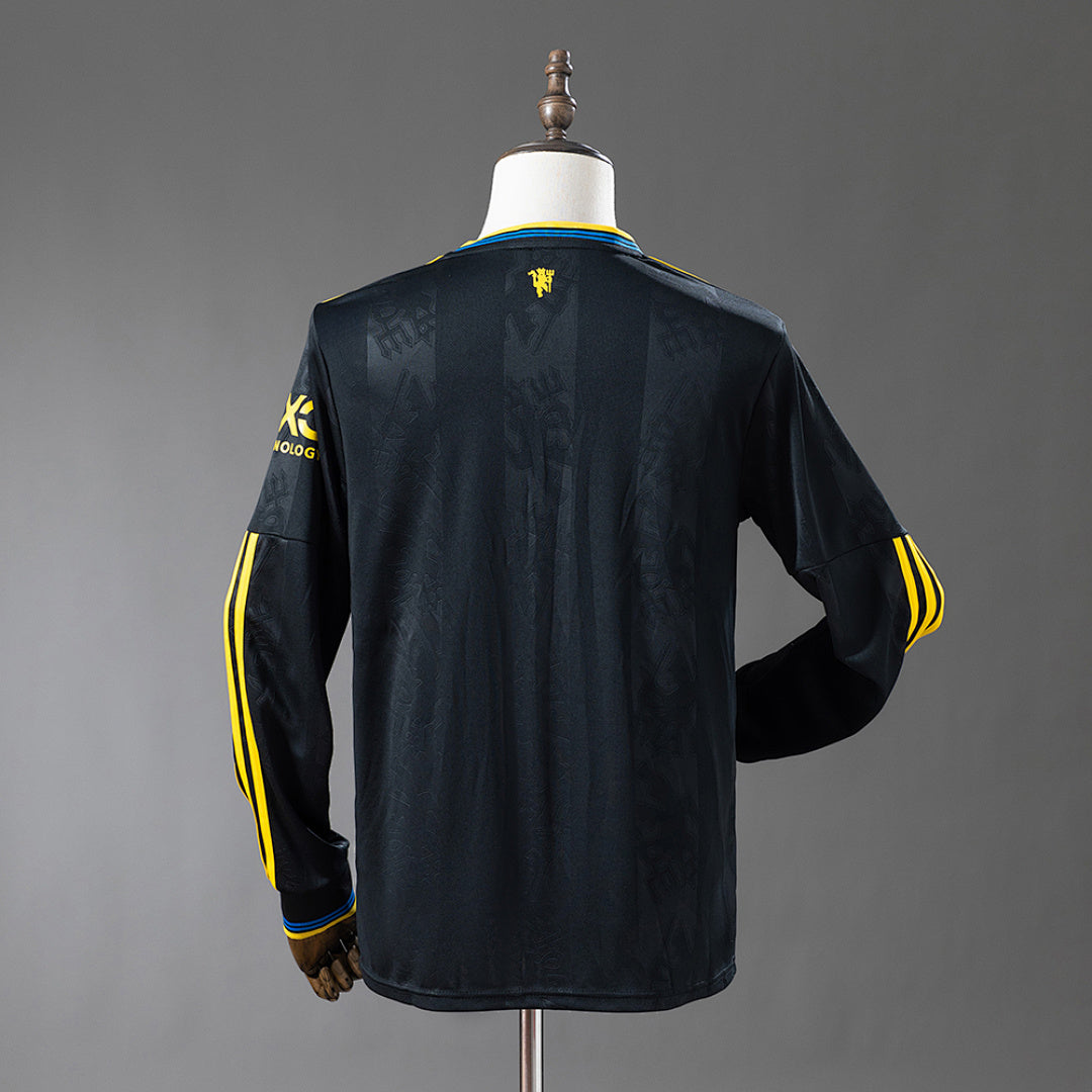 Camiseta Manchester United Tercera Azul y Gris Manga Larga 2025/26 - espalda