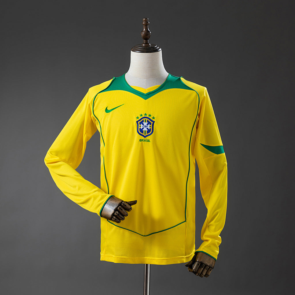 Camiseta Retro Brasil Local Manga Larga 2004 - frente