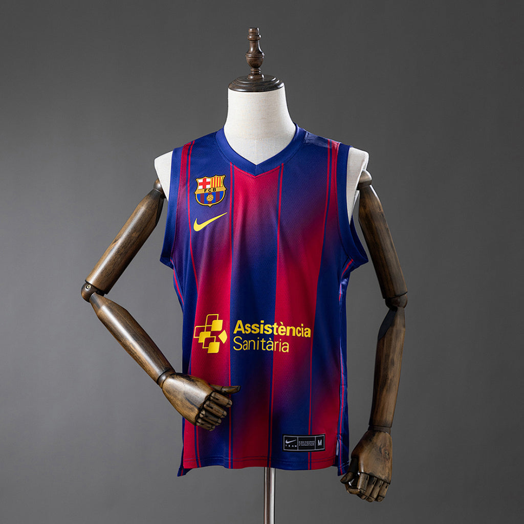 Camiseta FC Barcelona Local Gris y Azul Marino 2025/26 - frente