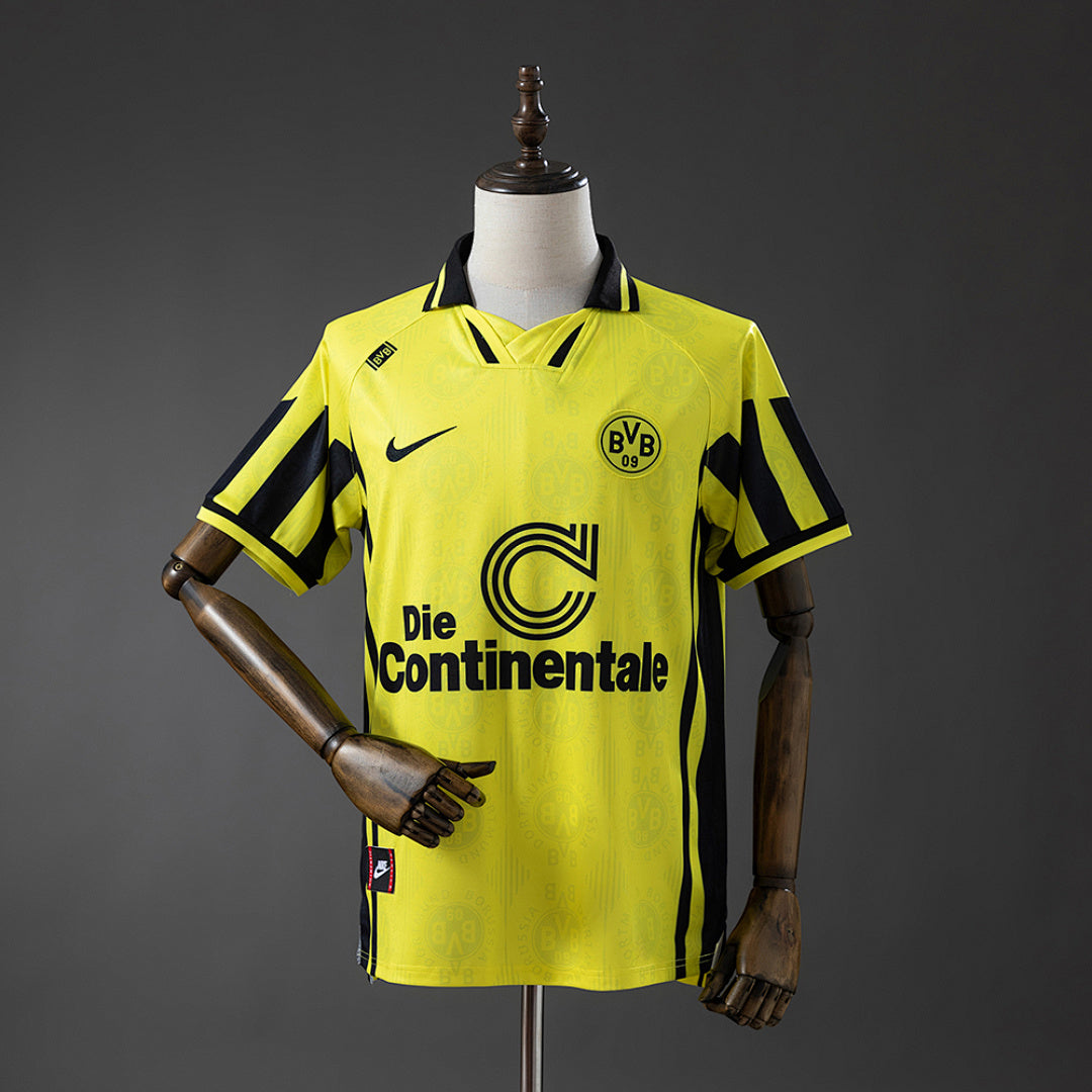 Camiseta Retro Borussia Dortmund Local Gris y Amarilla 96/97 - frente