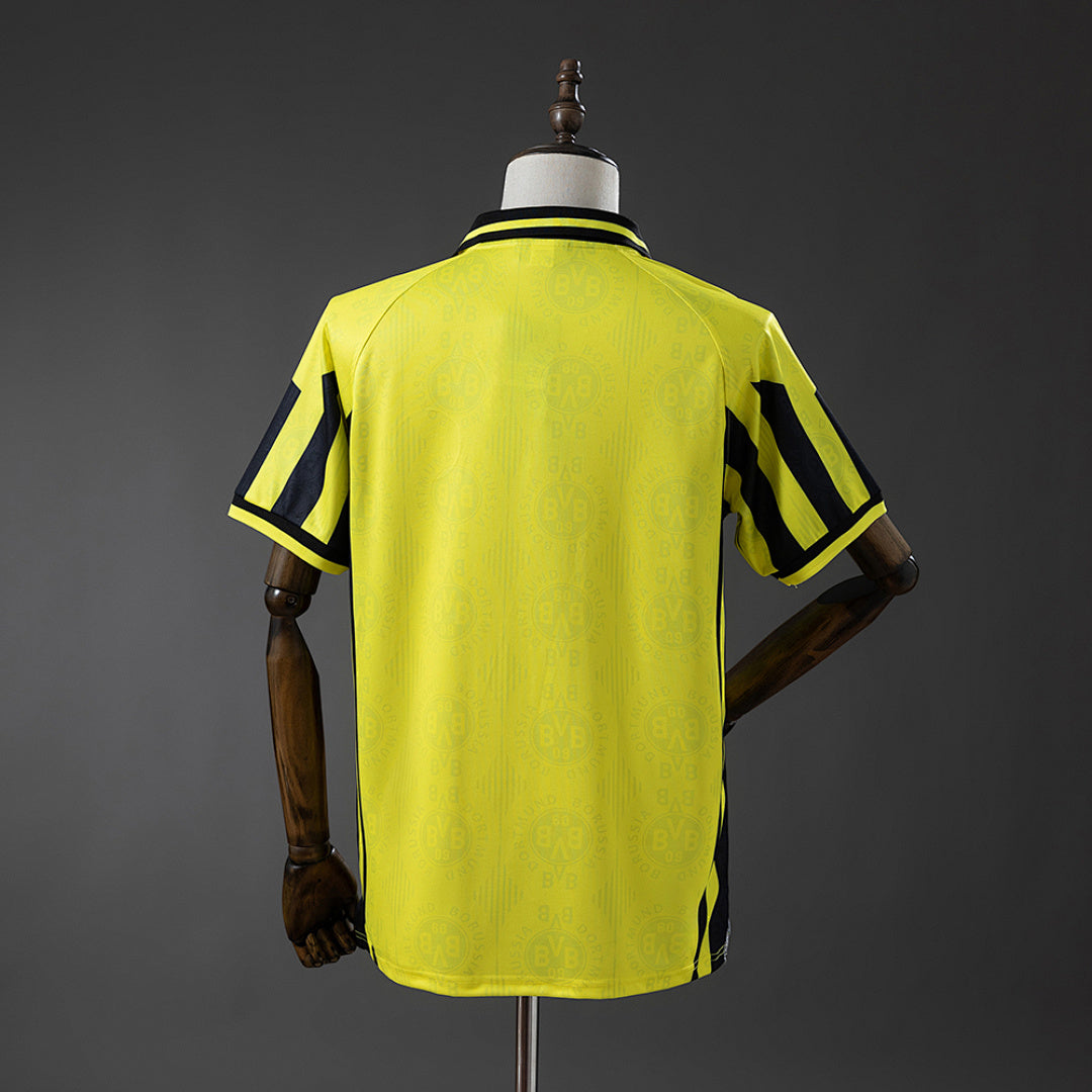 Camiseta Retro Borussia Dortmund Local Amarilla y Gris 96/97 - espalda