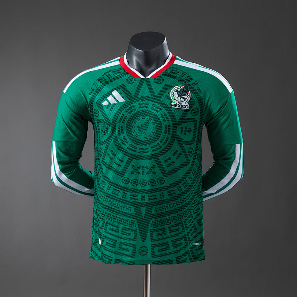Camiseta México Local Manga Larga 2026 Versión Jugador - frente