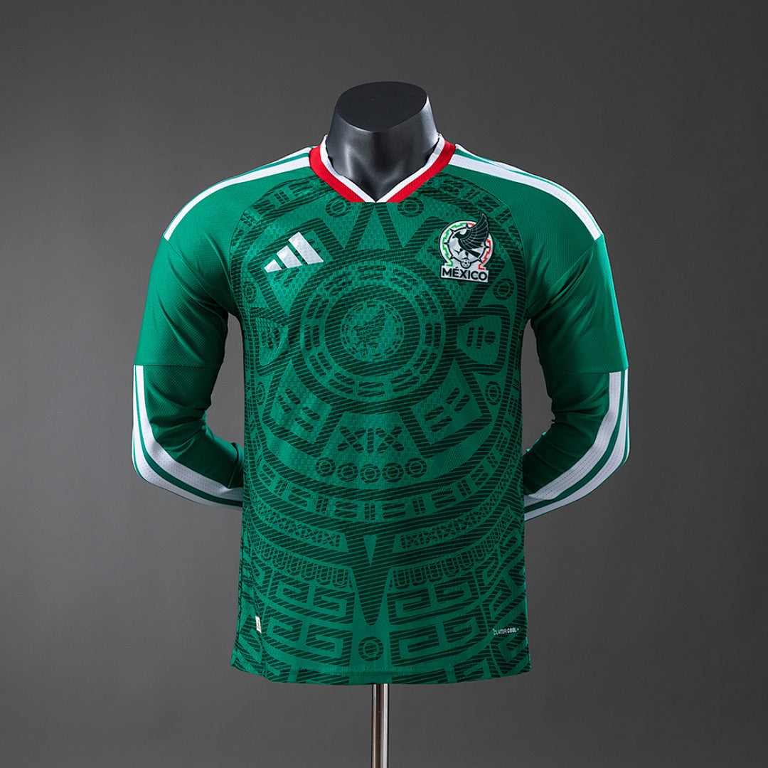 Camiseta México Local Manga Larga 2026 Versión Jugador - frente