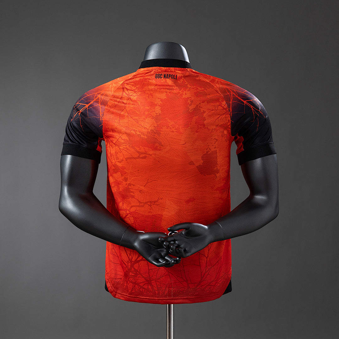 Camiseta SSC Napoli Naranja 2025/26 Versión Jugador - espalda