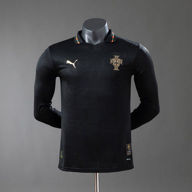 Camiseta Portugal Negra Edición Especial Manga Larga 2026 Versión Jugador - frente