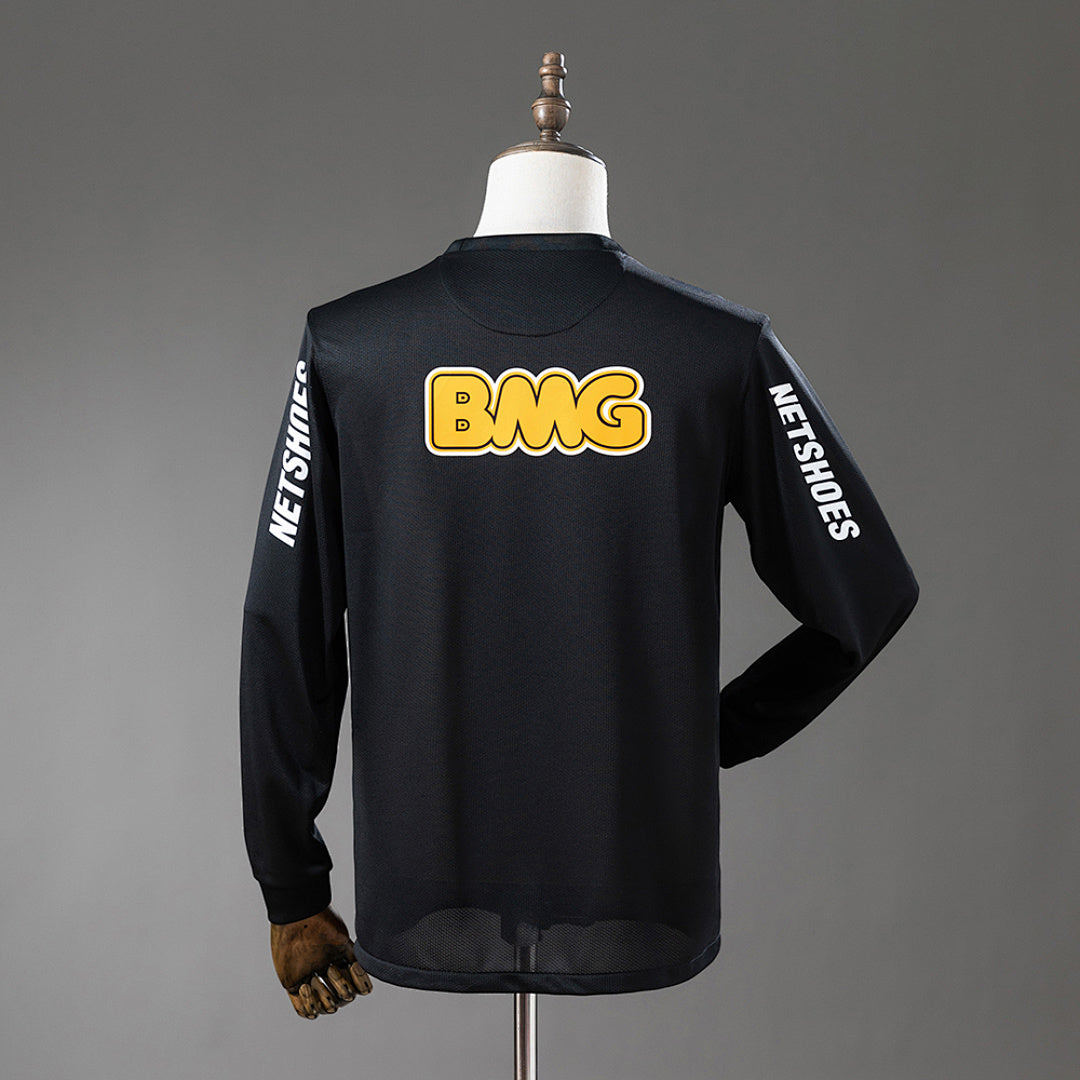 Camiseta Retro Santos Visita Negra y Gris Manga Larga 12/13 - espalda