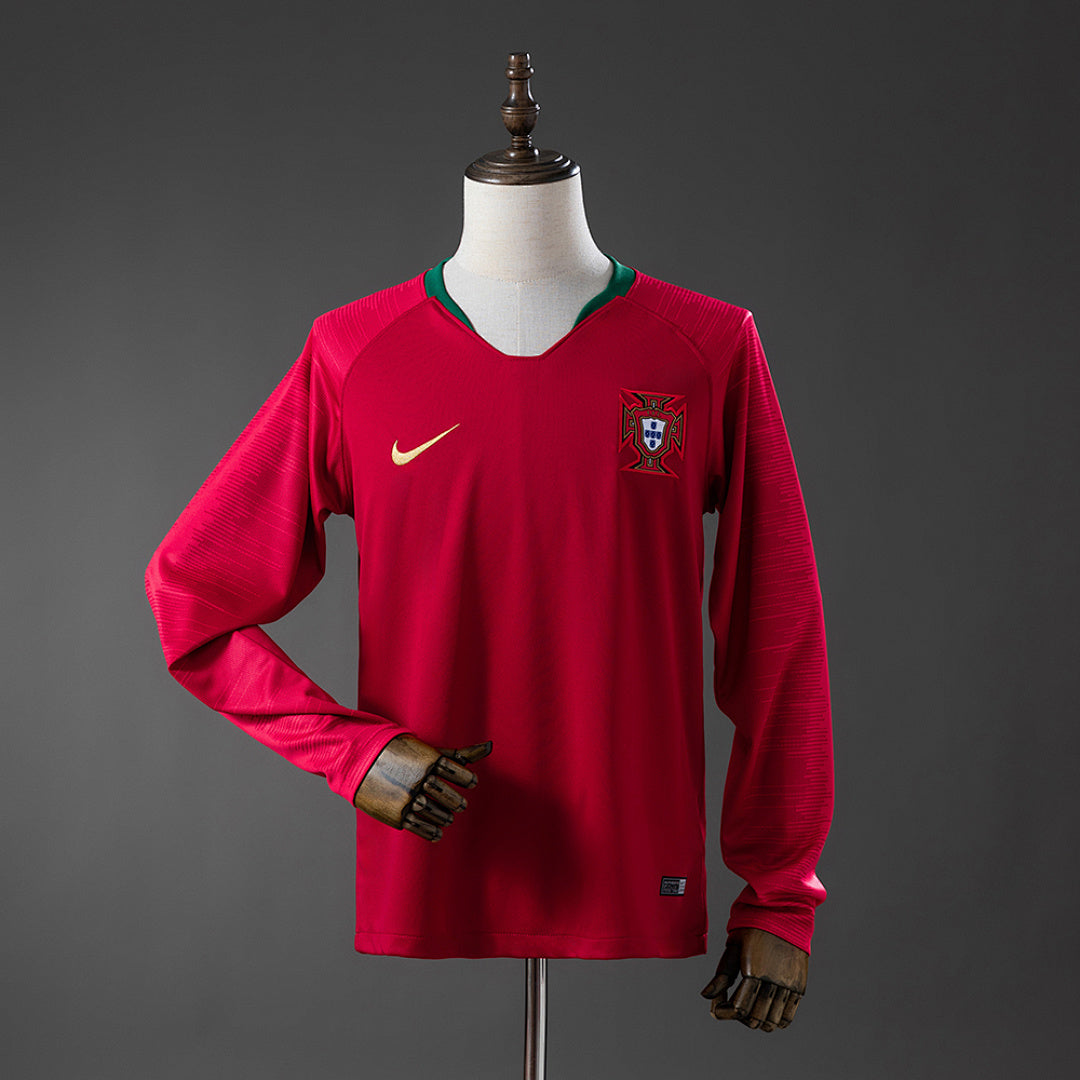 Camiseta Retro Portugal Local Manga Larga 2018 - frente