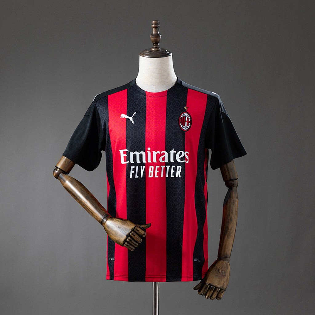 Camiseta Retro AC Milan Local Negra y Gris 20/21 - frente