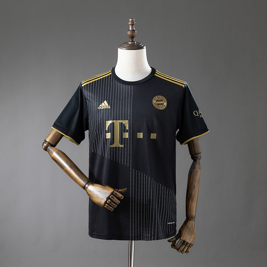 Camiseta Retro Bayern Múnich Visita Negra y Gris 21/22 - frente
