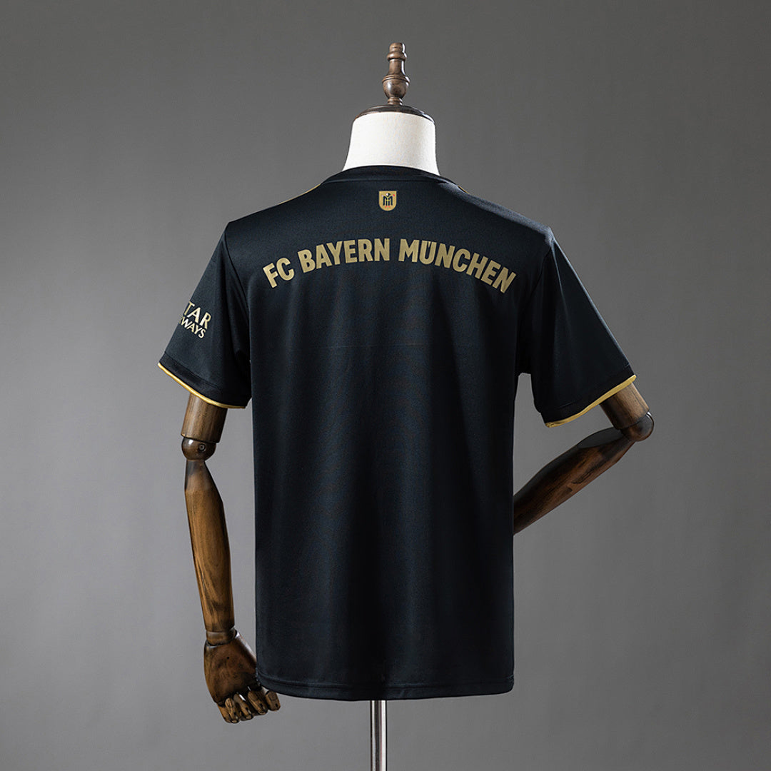 Camiseta Retro Bayern Múnich Visita Negra y Gris 21/22 - espalda