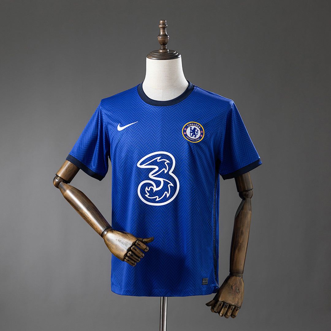 Camiseta Retro Chelsea Local Gris y Azul Marino 20/21 - frente