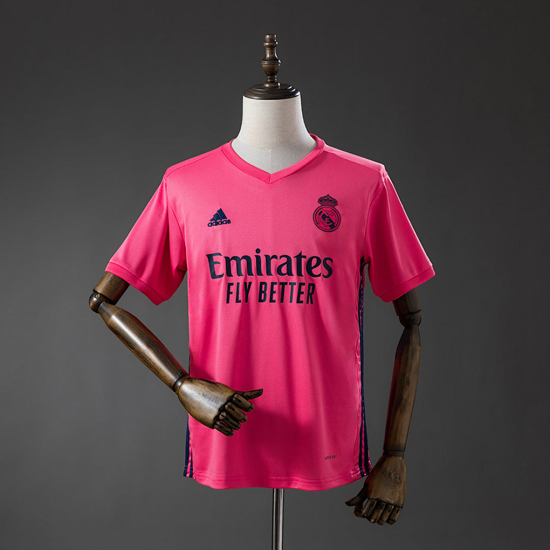 Camiseta Retro Real Madrid Visita Roja y Gris 20/21 - frente