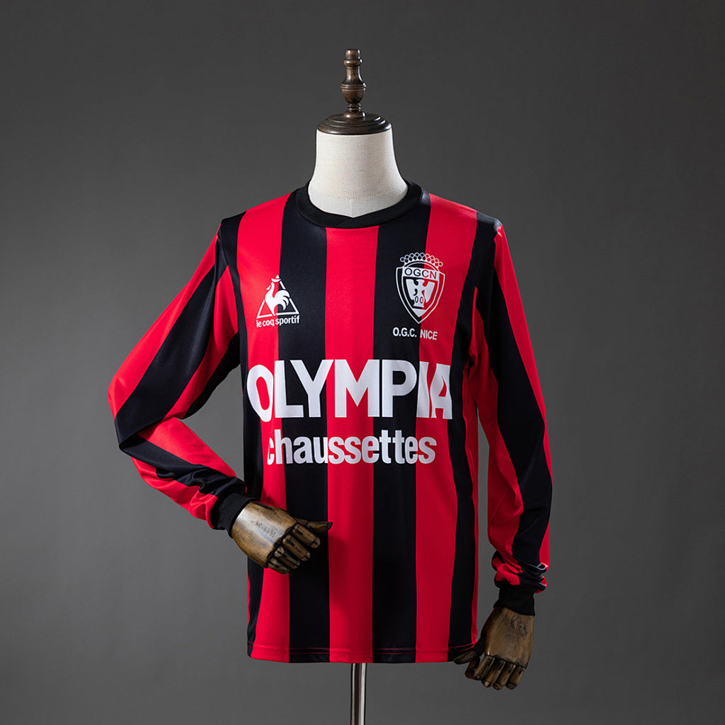 Camiseta Retro OGC Nice Local Manga Larga 77/78 - frente