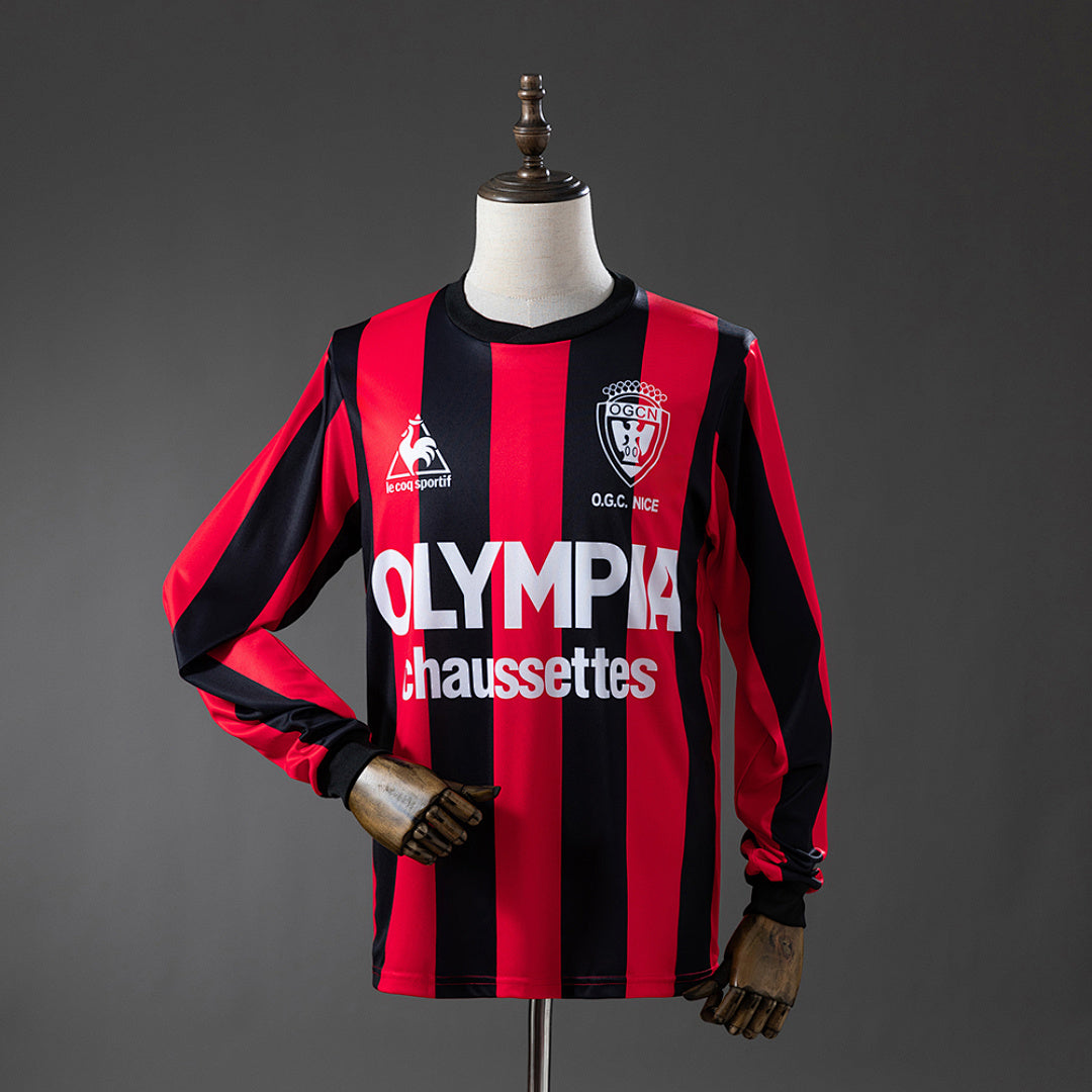Camiseta Retro OGC Nice Local Manga Larga 77/78 - frente