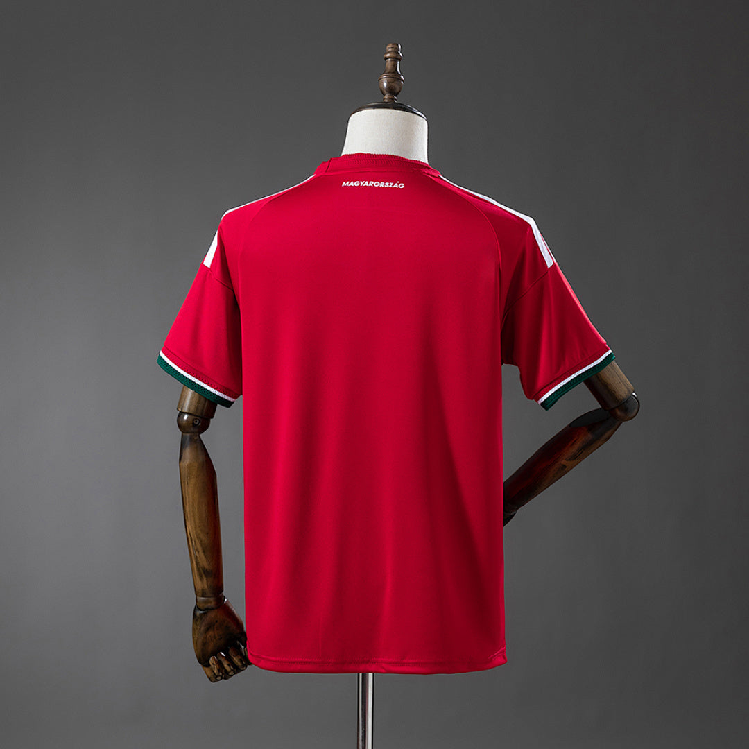 Camiseta Hungría Local Burdeos y Gris 2026 - espalda