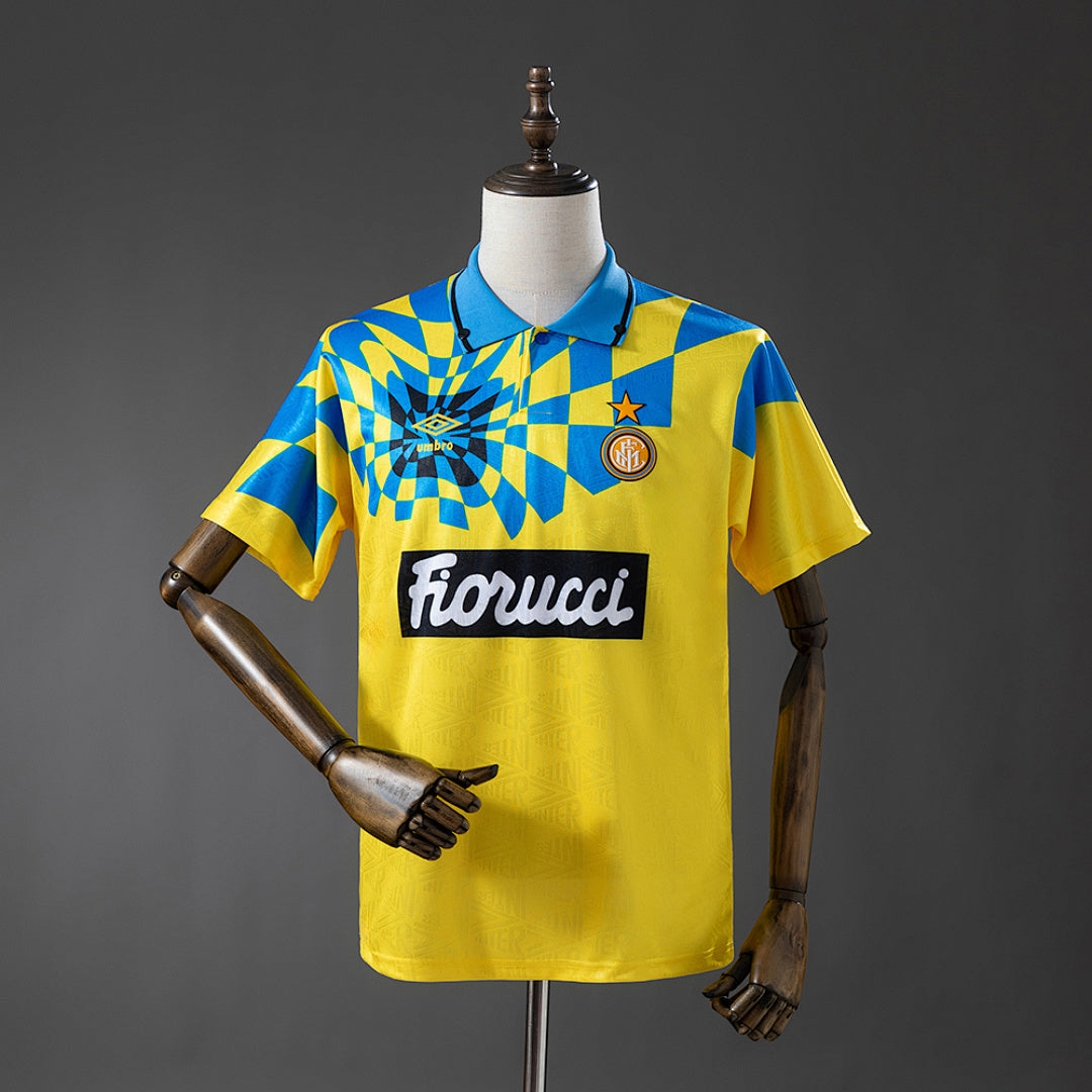 Camiseta Retro Inter de Milán Tercera Amarilla y Gris 92/94 - frente
