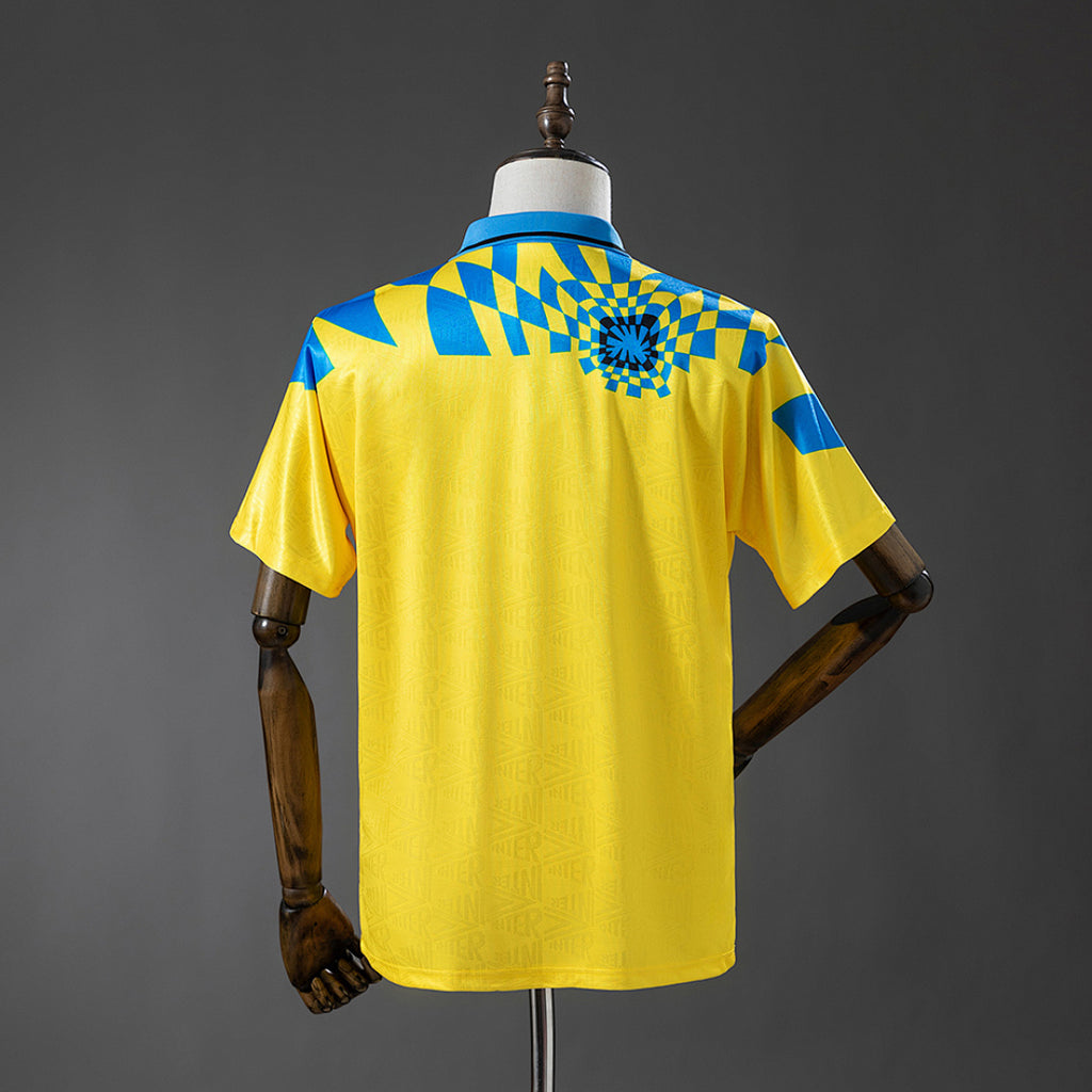 Camiseta Retro Inter de Milán Tercera Amarilla y Gris 92/94 - espalda