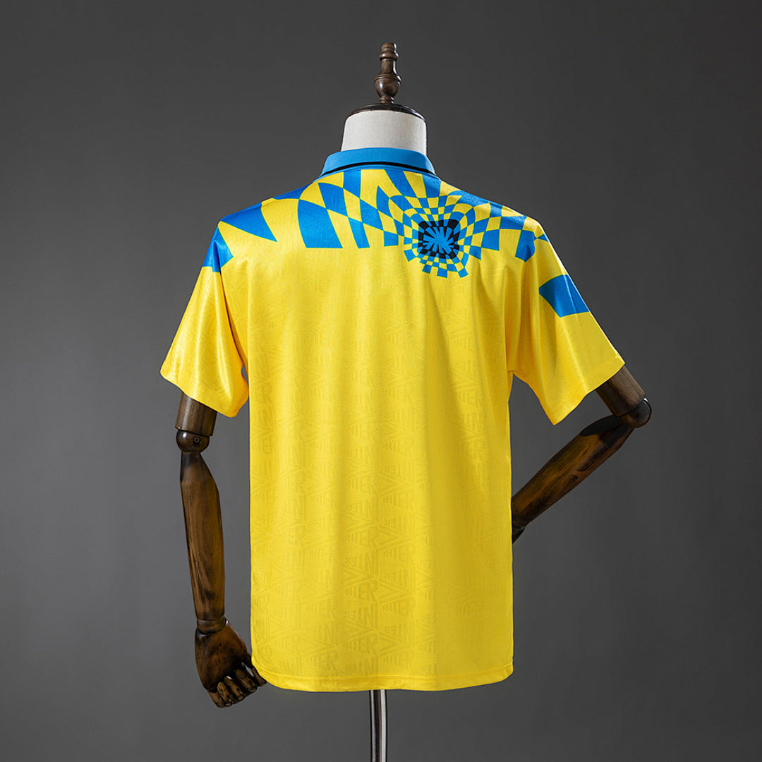 Camiseta Retro Inter de Milán Tercera Amarilla y Gris 92/94 - espalda
