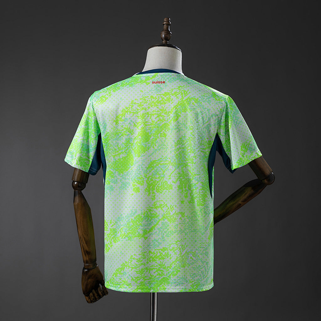 Camiseta Suiza Visita Verde y Negra 2026 - espalda