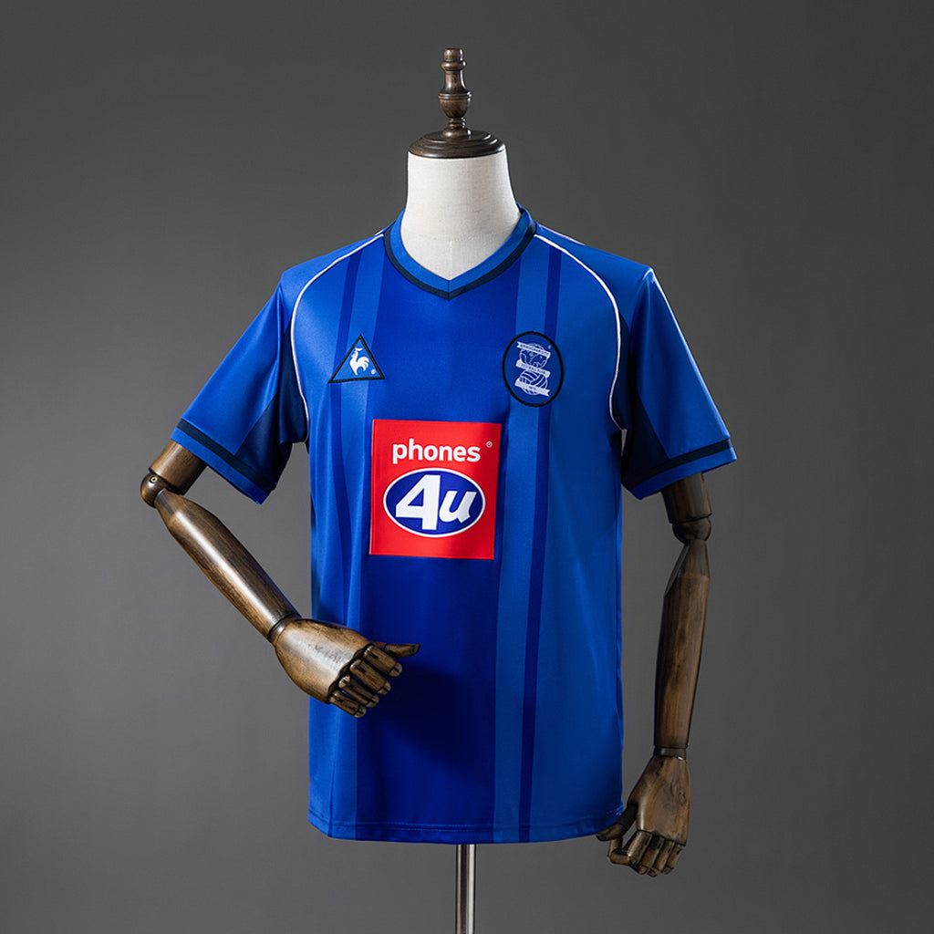 Camiseta Retro Birmingham City Local Gris y Azul Marino 02/03 - frente