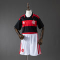 Conjunto Niños Flamengo Local Gris y Negra 2026/27 - frente