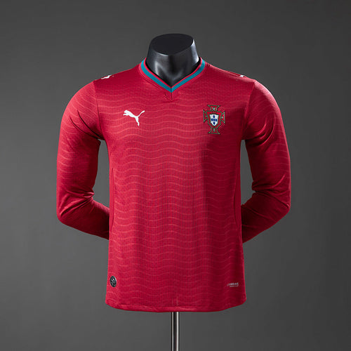 Camiseta Portugal Local Manga Larga 2026 Versión Jugador — ENVÍO INMEDIATO (Cristiano Ronaldo #7) - Talla M - frente