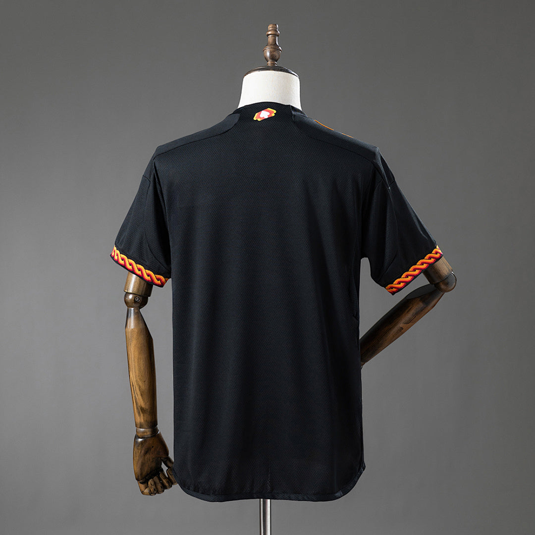 Camiseta AS Roma Tercera Café y Negra 2023/24 - espalda