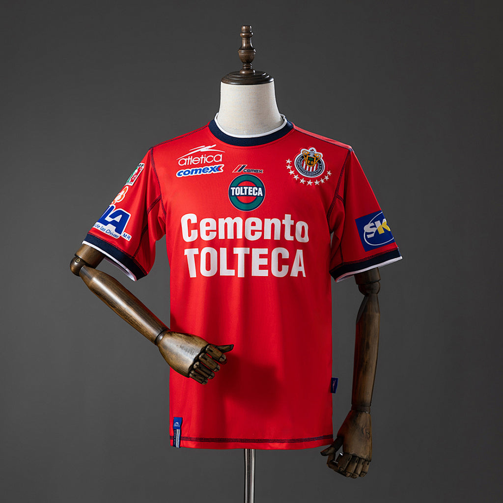 Camiseta Retro Chivas de Guadalajara Local Gris y Burdeos 02/03 - frente