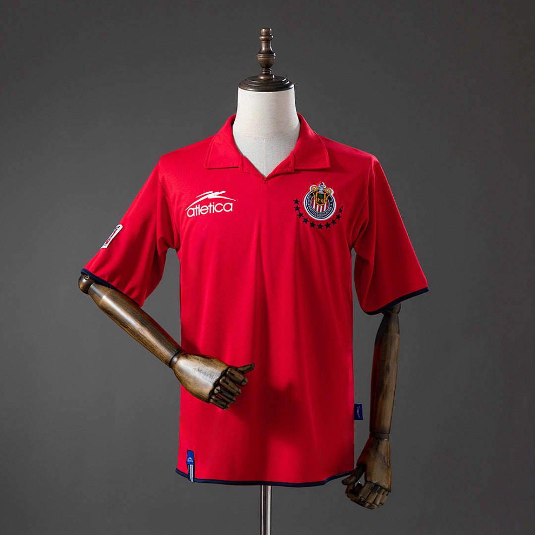 Camiseta Retro Chivas de Guadalajara Tercera Gris y Roja 03/04 - frente