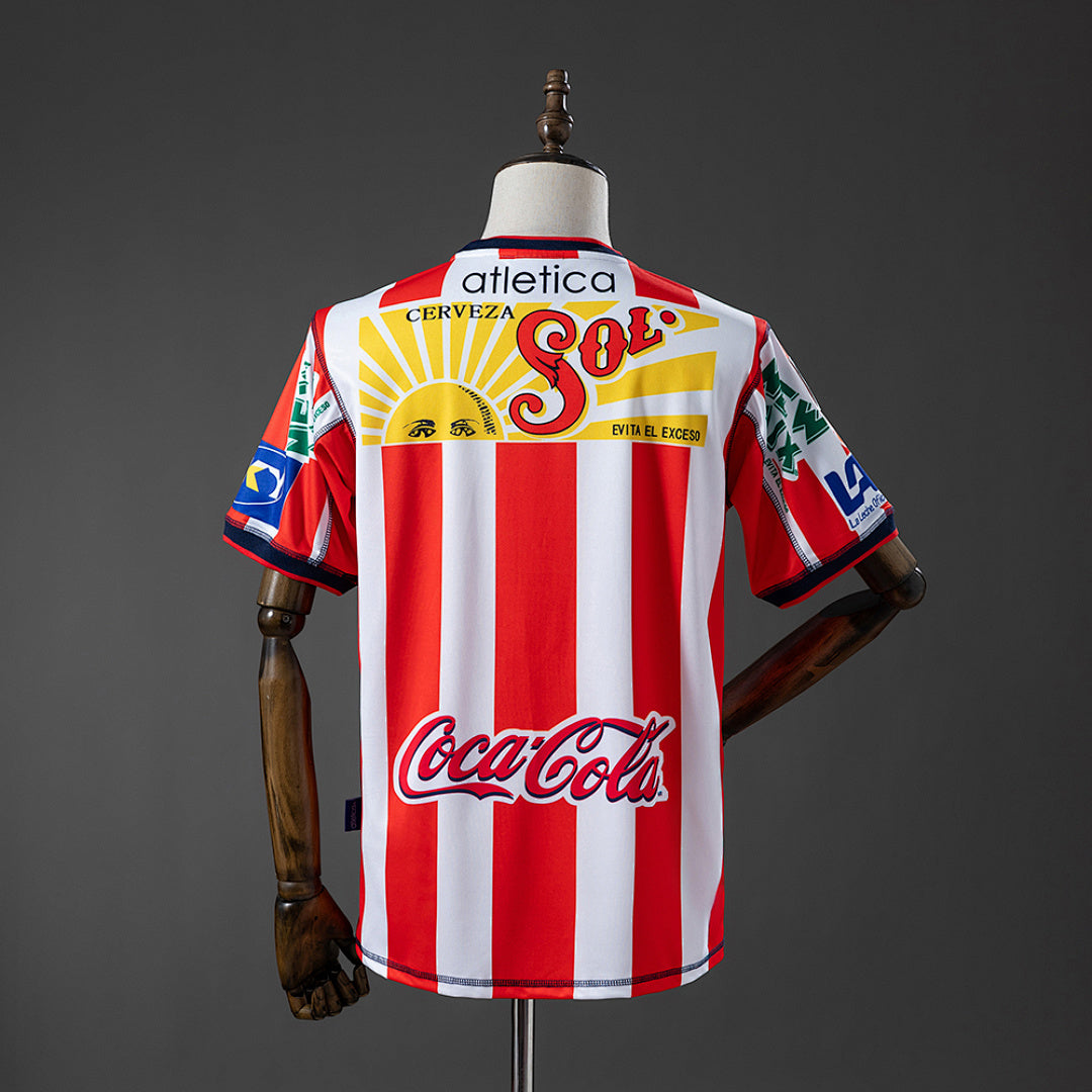 Camiseta Retro Chivas de Guadalajara Local Roja y Gris 02/03 - espalda