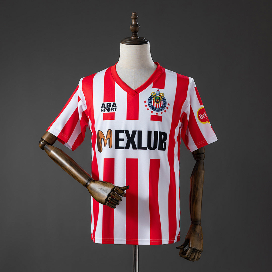 Camiseta Retro Chivas de Guadalajara Local Gris Claro y Burdeos 92/93 - frente