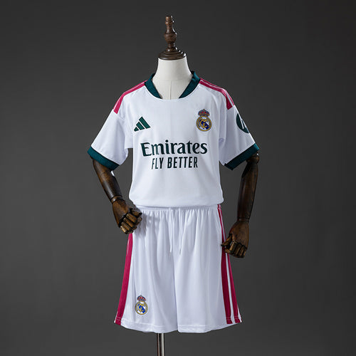 Conjunto Niños Real Madrid Local Gris y Celeste 2026/27 - frente