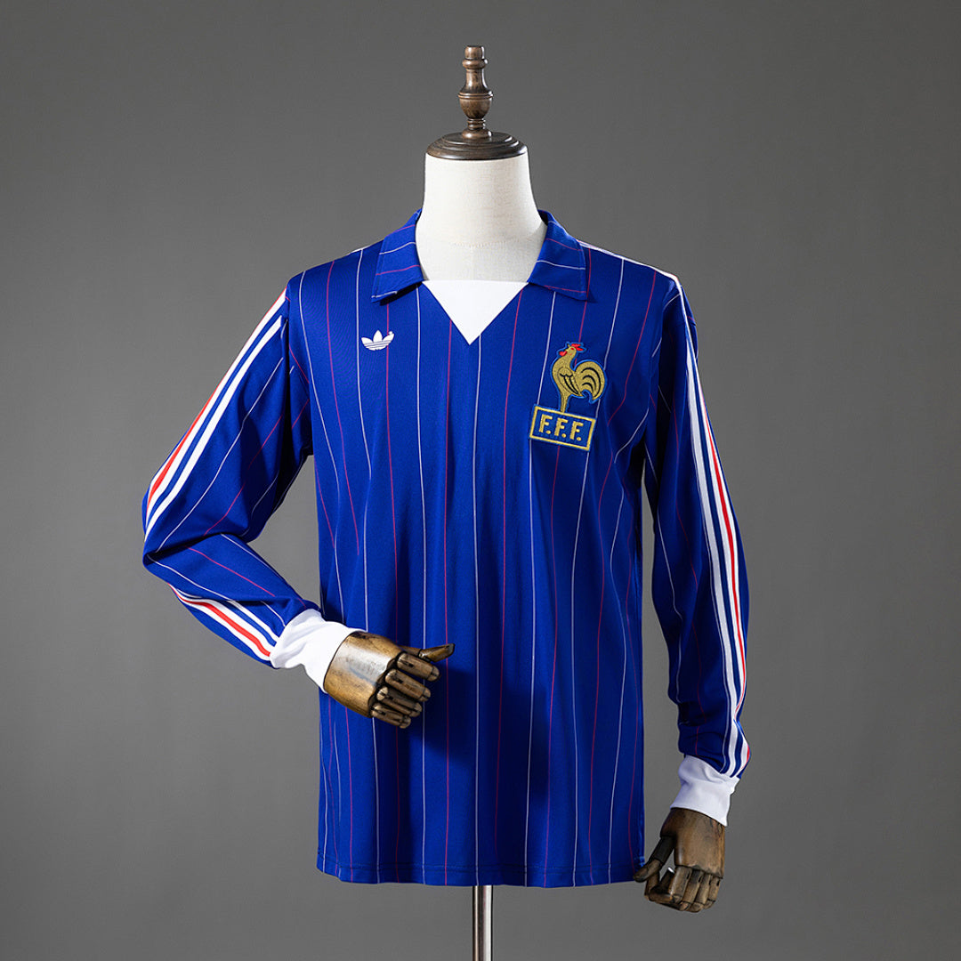 Camiseta Retro Francia Local Manga Larga 80/82 - frente