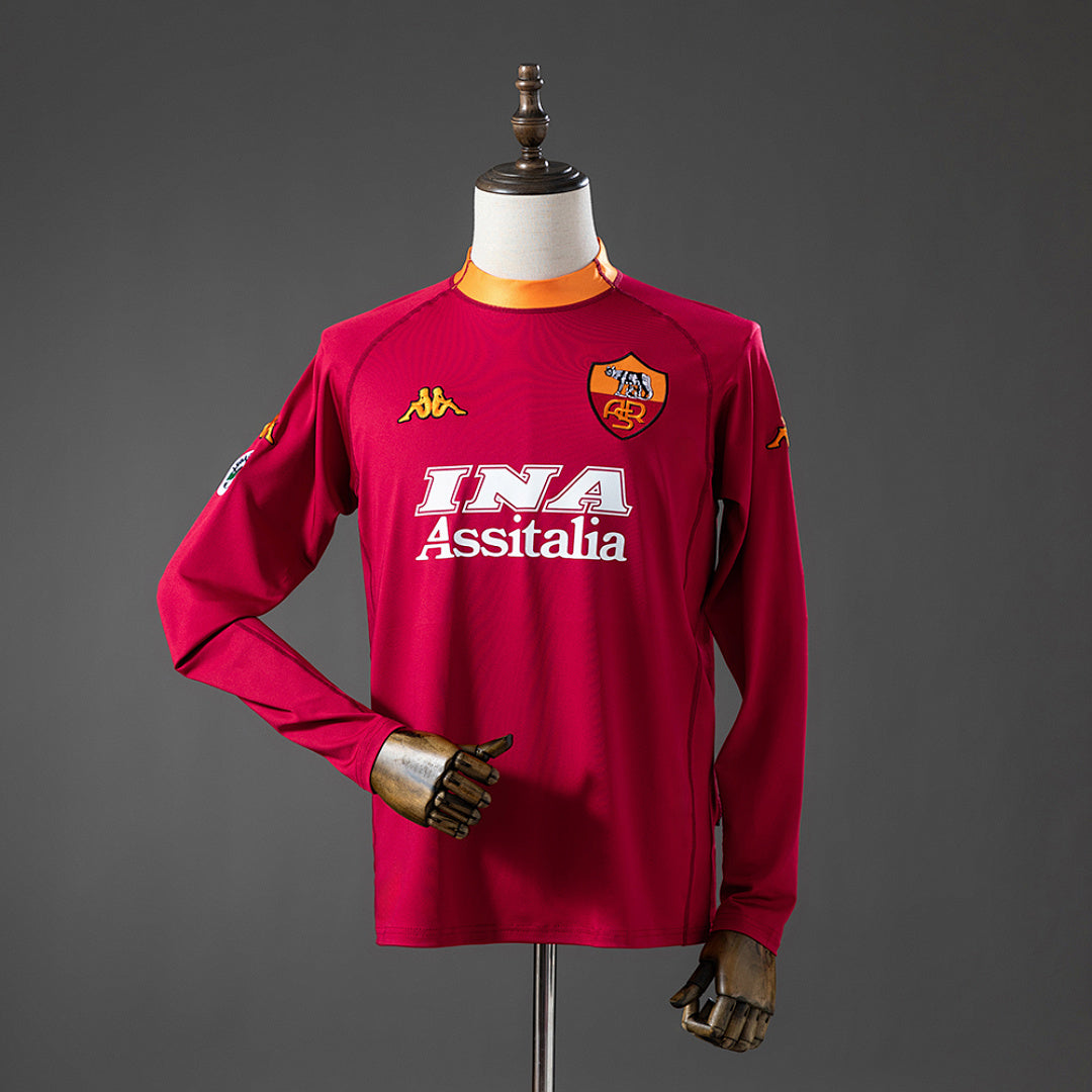 Camiseta Retro AS Roma Local Manga Larga 00/01 - frente