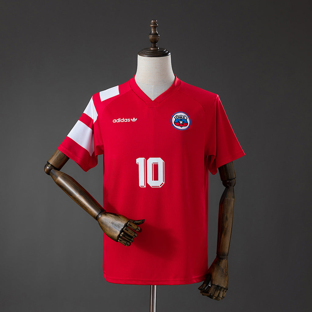 Camiseta Retro Chile Local Burdeos y Roja 1994 - frente