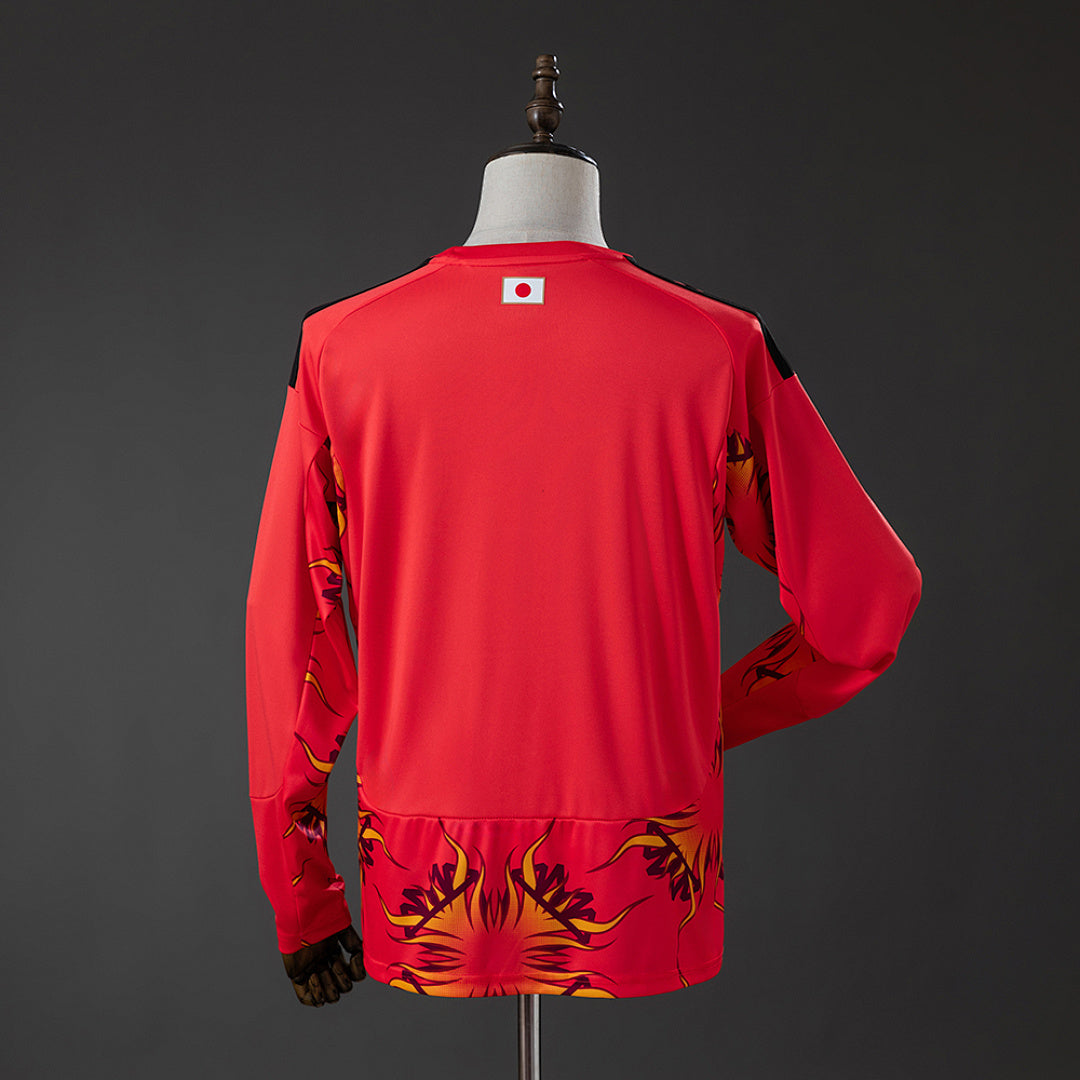 Camiseta Japón Portero Roja Manga Larga 2026 - espalda