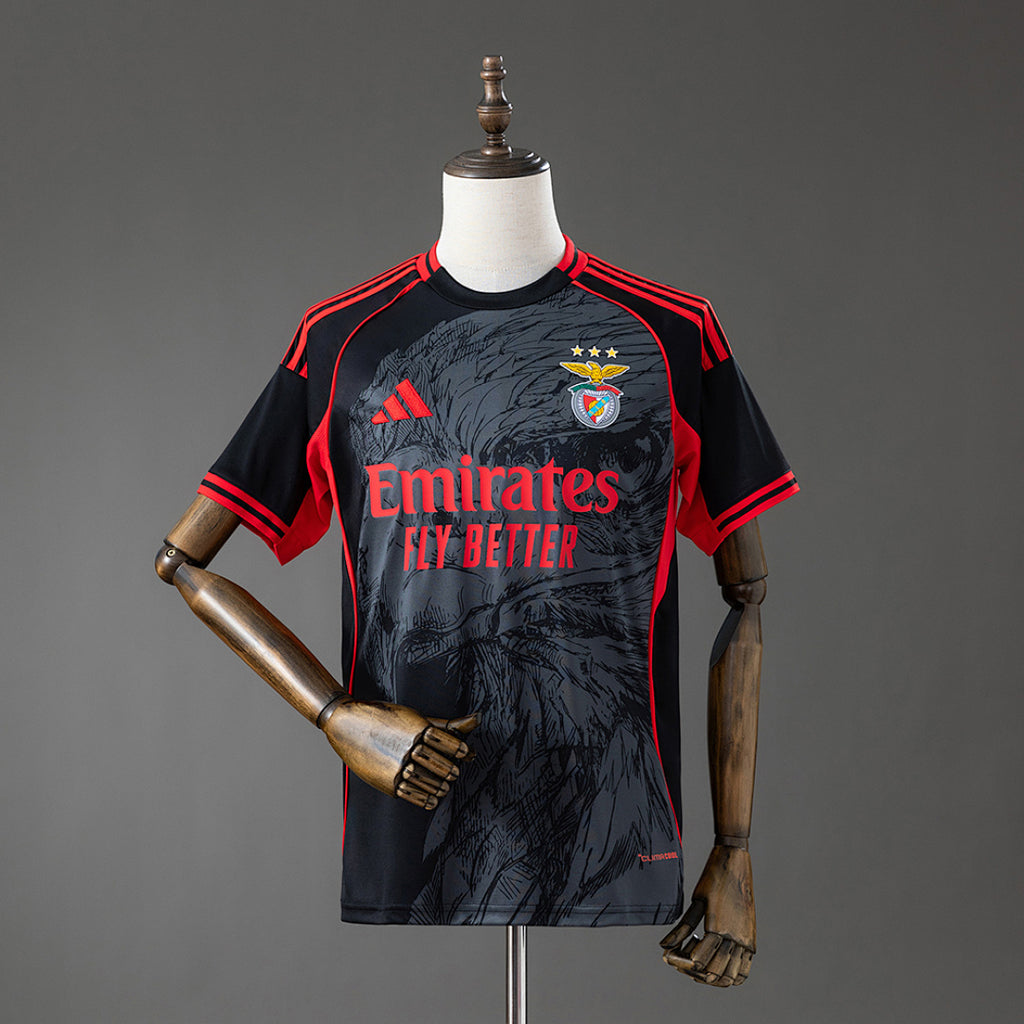 Camiseta SL Benfica Negra y Gris Negra 2026/27 - frente