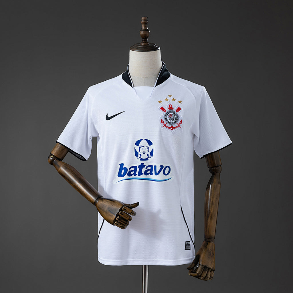 Camiseta Retro Corinthians Local Celeste y Gris 2009 - frente