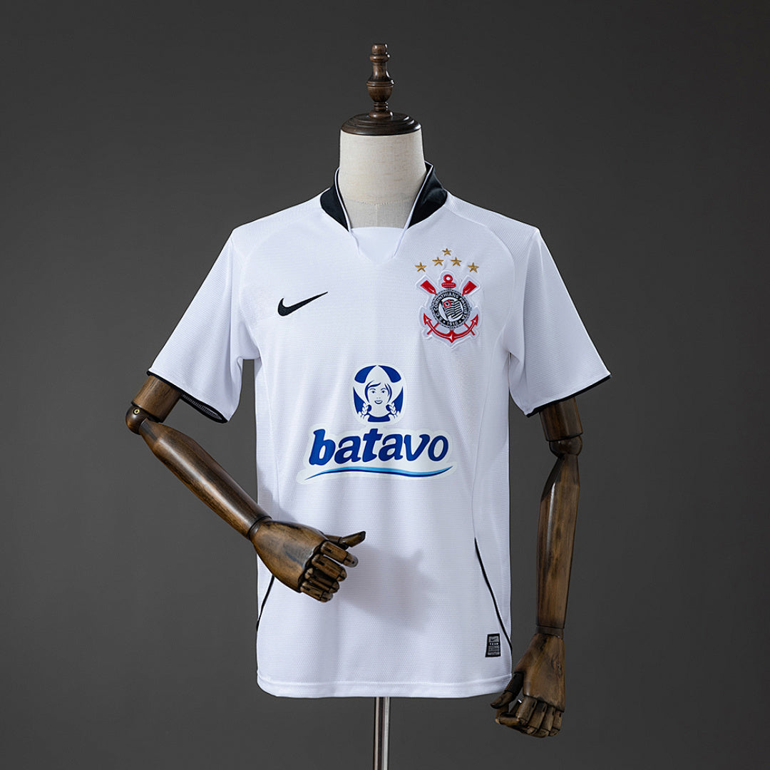 Camiseta Retro Corinthians Local Celeste y Gris 2009 - frente