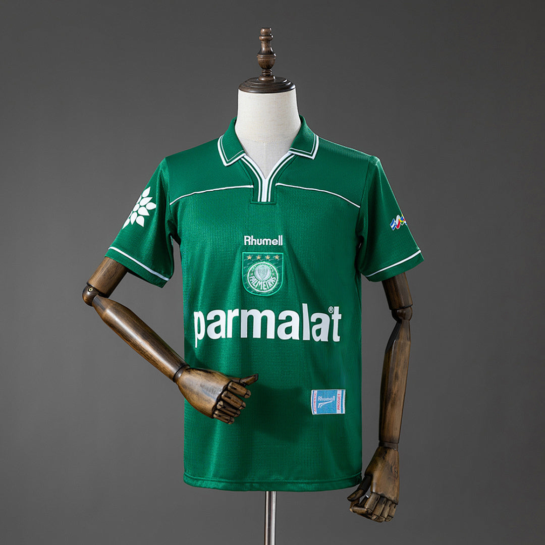 Camiseta Retro Palmeiras Local Gris y Negra 1999 - frente