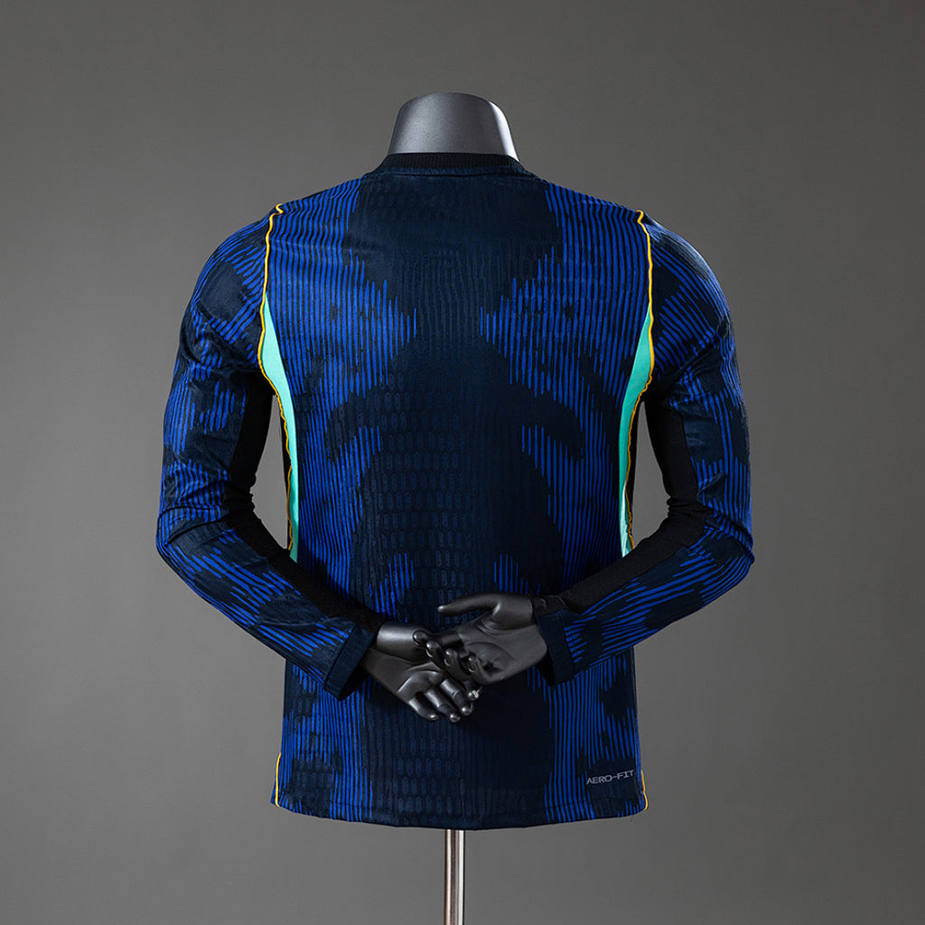 Camiseta Brasil Visita Manga Larga 2026 Versión Jugador - espalda