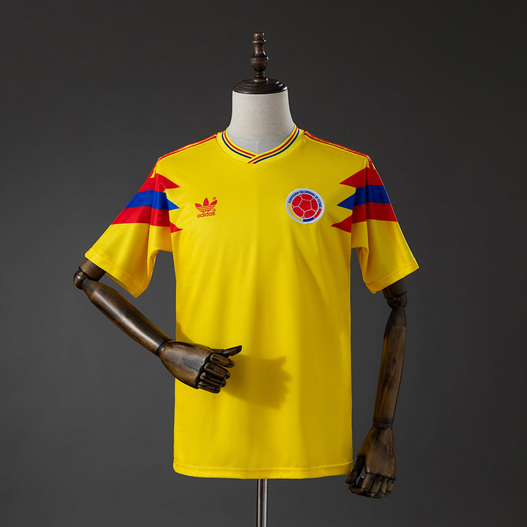Camiseta Retro Colombia Local Amarilla 1990 - frente