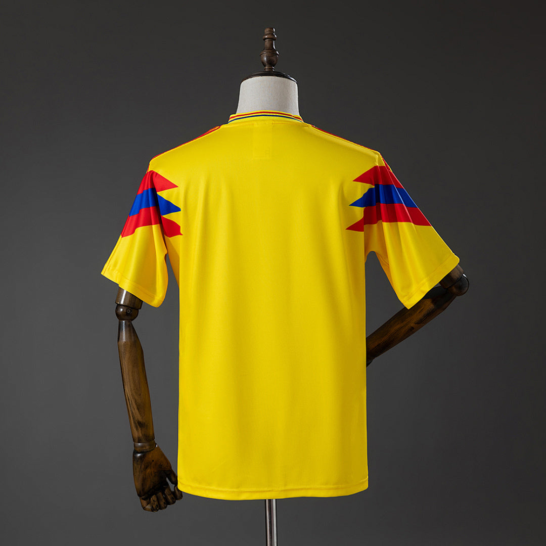 Camiseta Retro Colombia Local Amarilla 1990 - espalda