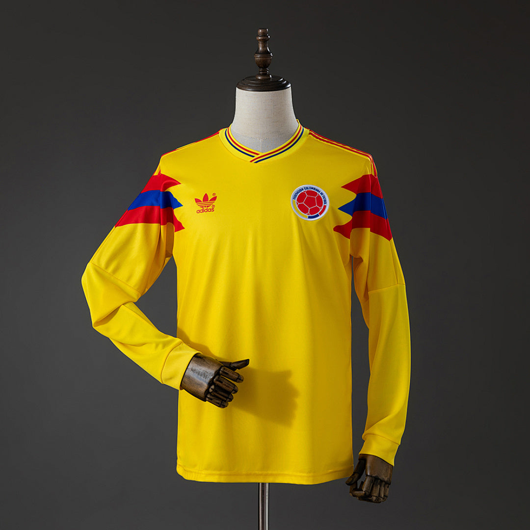 Camiseta Retro Colombia Local Manga Larga 1990 - frente