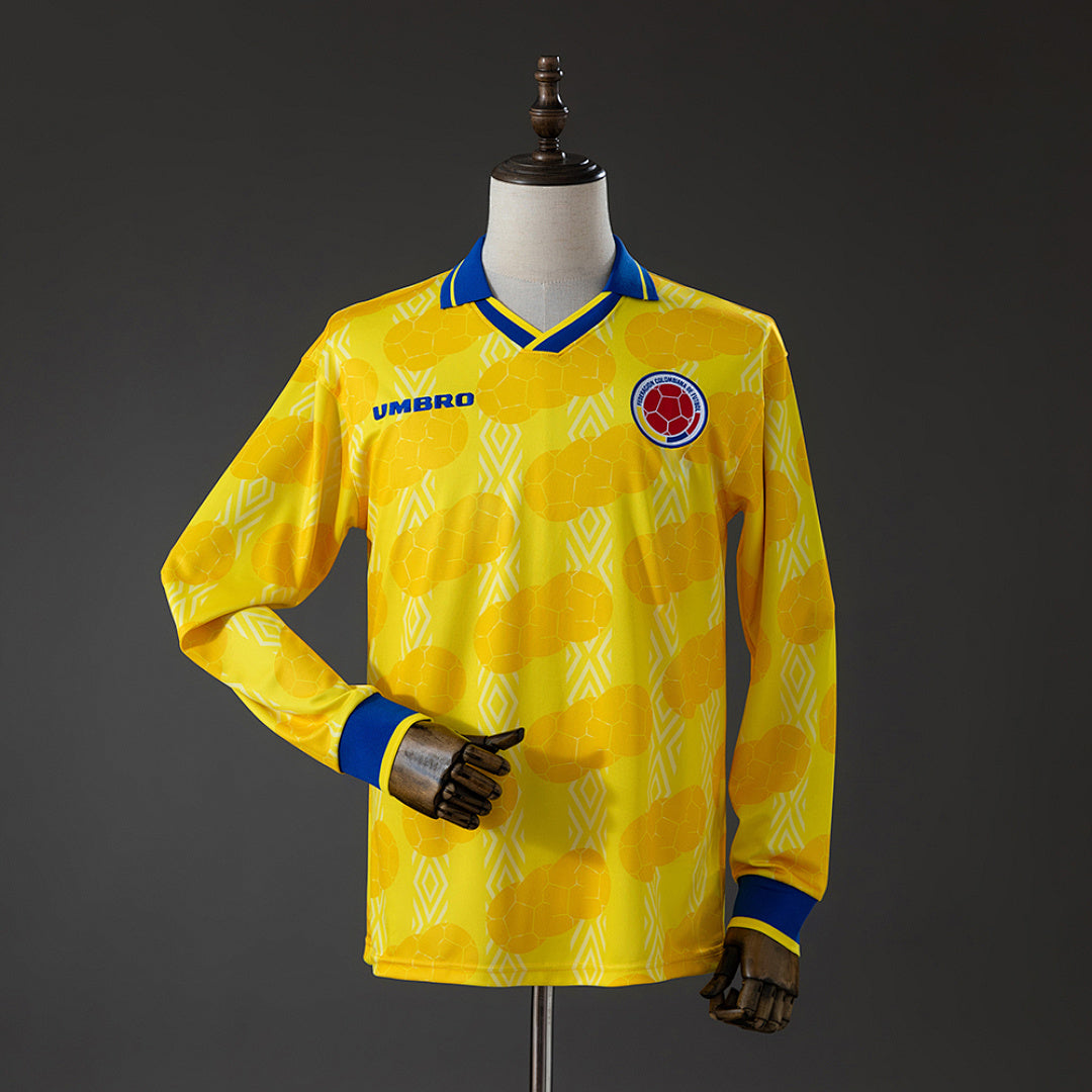 Camiseta Retro Colombia Local Manga Larga 1994 - frente