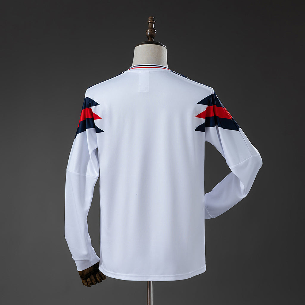 Camiseta Retro Inglaterra Local Manga Larga 1990 - espalda
