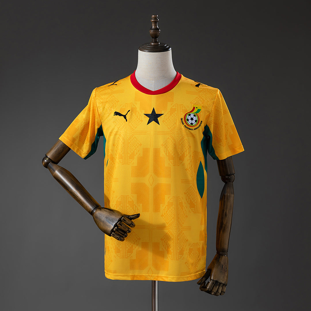 Camiseta Ghana Visita Dorada y Gris 2026 - frente