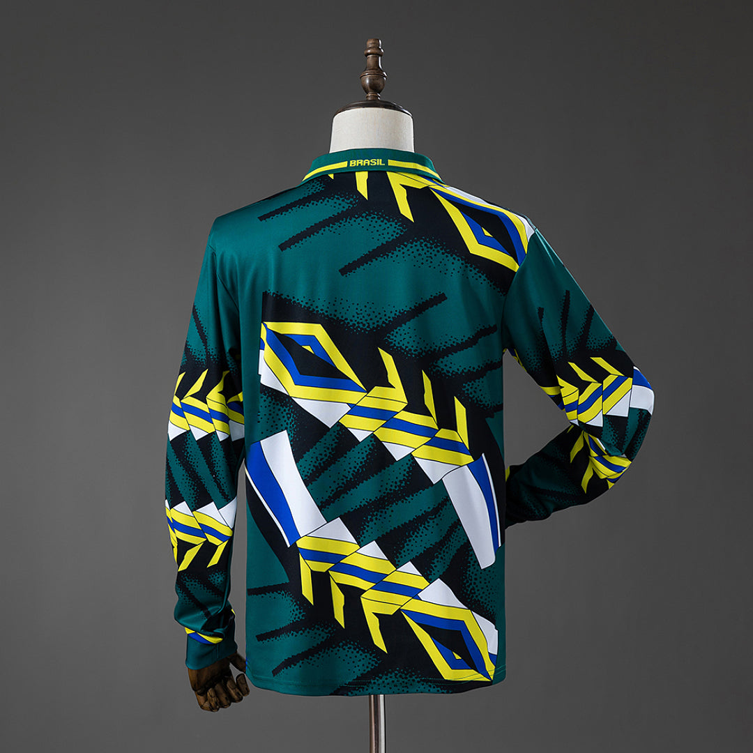 Camiseta Retro Brasil Portero Manga Larga 96/97 - espalda