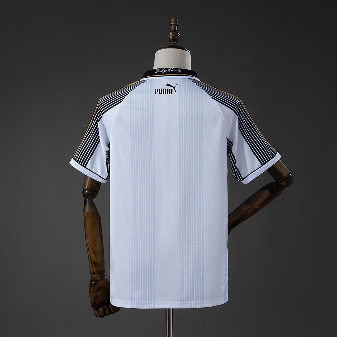 Camiseta Retro Derby County Local Celeste y Negra 95/96 - espalda